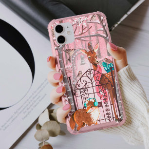 Funda Para iPhone 13 Invierno rosa lindo Woodland festividad