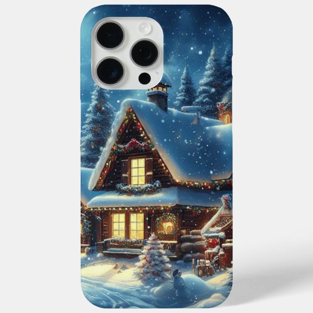 Funda De Case-Mate Para iPhone Invierno/Santa/Navidades/Nieve (Reverso )