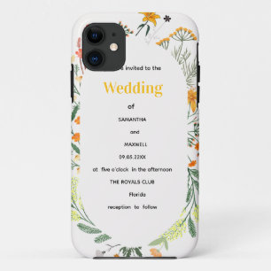 Funda Para iPhone 11 Invitación a la fiesta de jardín bajo el arco flor