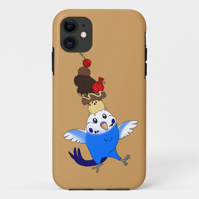 Funda De Case-Mate Para iPhone invitación dulce [azul del funda-budgie del (Reverso)