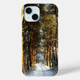 Funda Para iPhone 15 Iphcna Escena de Nieve Forestal