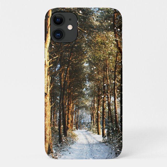 Funda De Case-Mate Para iPhone Iphcna Escena de Nieve Forestal (Reverso)