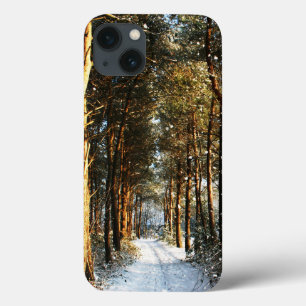 Funda Para iPhone 13 Iphcnm de Escena de Nieve Forestal