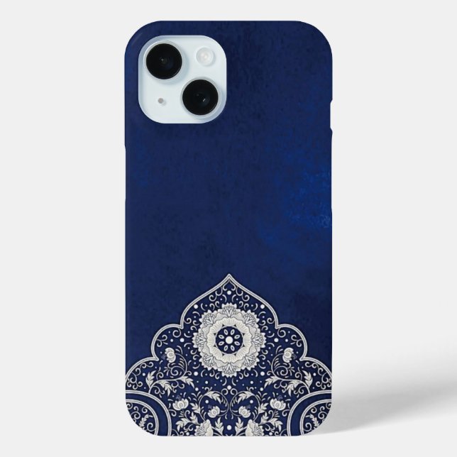 Funda De Case-Mate Para iPhone Iphone 15 case Blue elegant Turkish Design (Reverso )