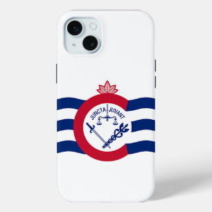 Funda Para iPhone 15 Mini iPhone 15 Plus Funda-Mate, bandera de Cincinnati