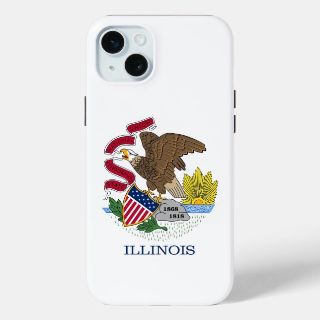 Funda De Case-Mate Para iPhone iPhone 15 Plus Funda-Mate, bandera de Illinois (Reverso )