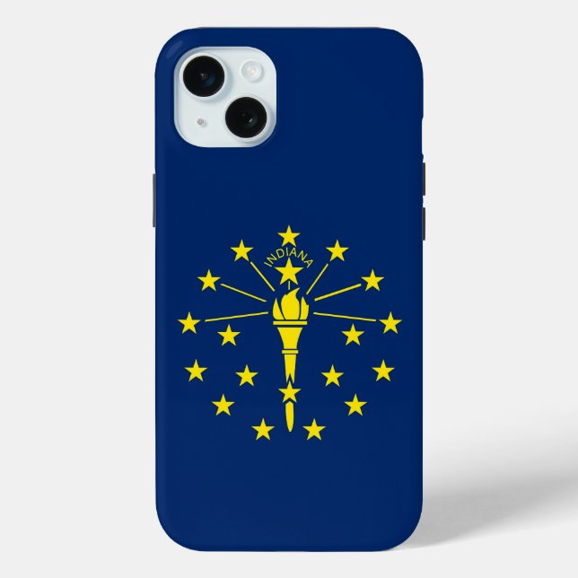 Funda De Case-Mate Para iPhone iPhone 15 Plus Funda-Mate, bandera de Indiana (Reverso )