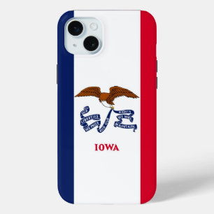 Funda Para iPhone 15 Mini iPhone 15 Plus Funda-Mate, bandera de Iowa