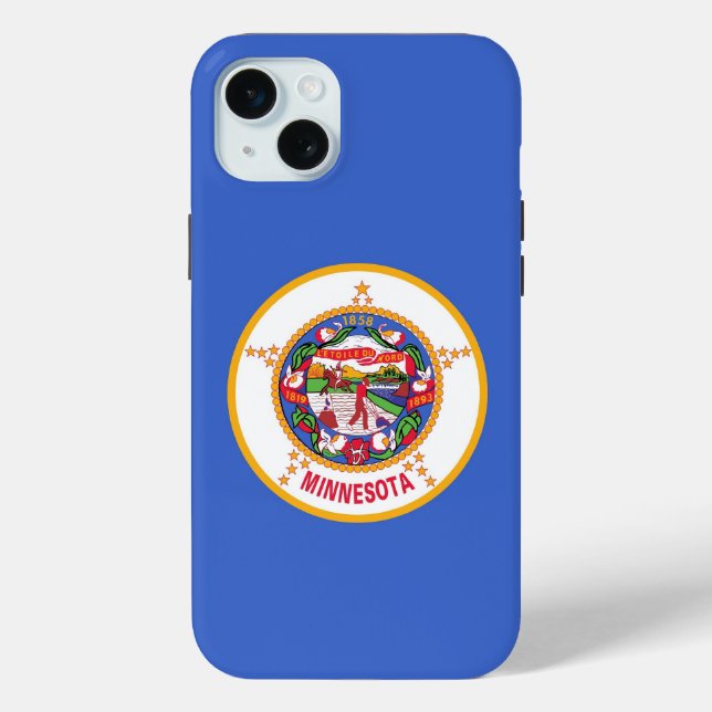 Funda De Case-Mate Para iPhone iPhone 15 Plus Funda-Mate, bandera de Minnesota (Reverso )