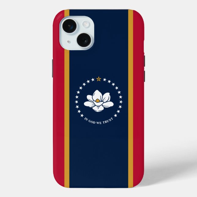 Funda De Case-Mate Para iPhone iPhone 15 Plus Funda-Mate, bandera de Misisipi (Reverso )