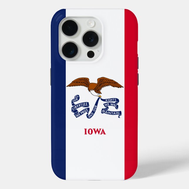 Funda De Case-Mate Para iPhone iPhone 15 Pro Funda-Mate, bandera de Iowa (Reverso )