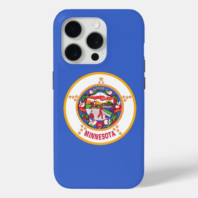 Funda De Case-Mate Para iPhone iPhone 15 Pro Funda-Mate, bandera de Minnesota (Reverso )