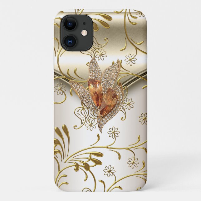Funda De Case-Mate Para iPhone iPhone 5 Damask Caramel Cream Beige Gold Amber (Reverso)