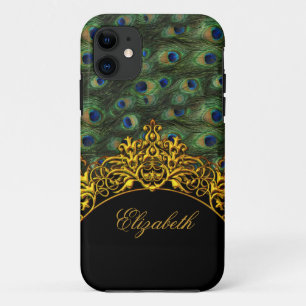 Funda Para iPhone 11 iPhone 5 Elegante y refinado pavo real negro oro