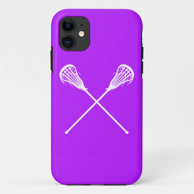 Funda De Case-Mate Para iPhone iPhone 5 palillos de LaCrosse púrpuras (Reverso)