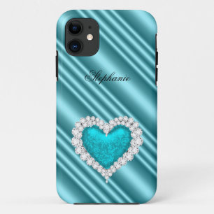 Funda Para iPhone 11 iPhone 5 Princesa Plateado Verde Agua Con Joyas