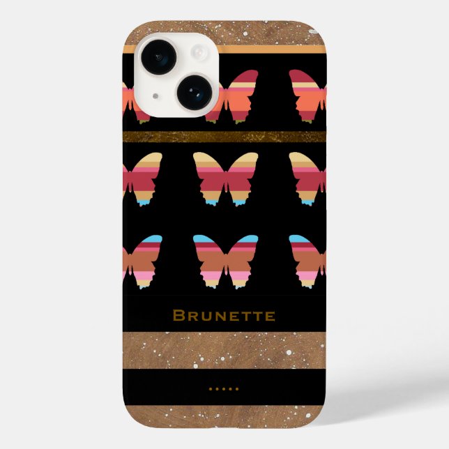 Funda De Case-Mate Para iPhone iPhone 6 con mariposas rayadas (Reverso )