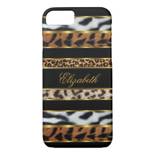 title_seo2 iPhone 7 Elegant Classy Mezclado Animal Gold Black
