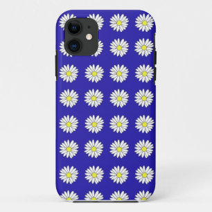 title_seo2 iPhone Case azul blanco daisies resorte margarita