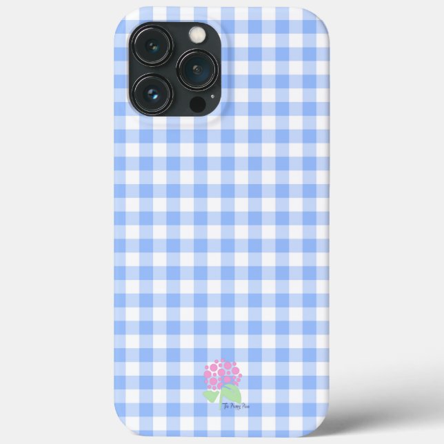 Funda De Case-Mate Para iPhone iphone case blue gingham (Reverso )