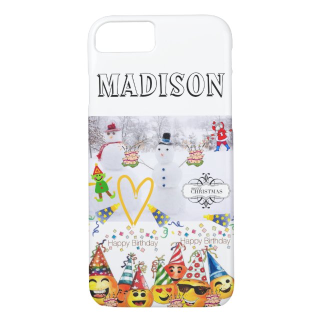 Funda De Case-Mate Para iPhone IPhone Cases Feliz Cumpleaños Navidad (Reverso)