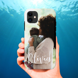 Funda Para iPhone 11 iPhone con nombre de foto de mamá y bebé personali