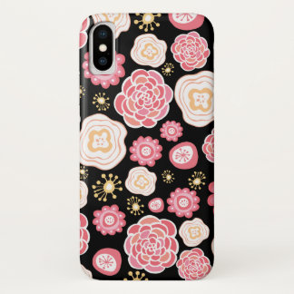 Funda Para iPhone X Iphone con patrón floral de abeja rosa giratorio