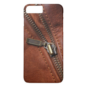 title_seo2 iPhone: Cremallera de Chaqueta de Cuero Marrón de