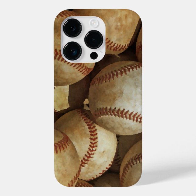 Funda De Case-Mate Para iPhone iPhone de arte de béisbol (Reverso )