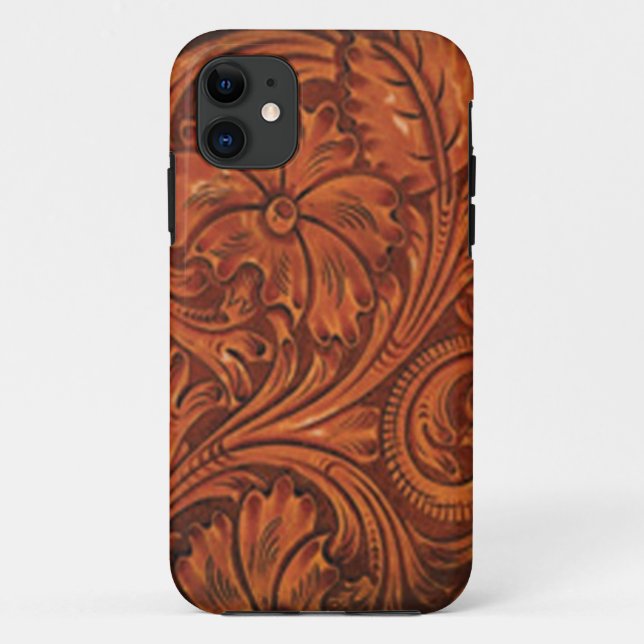 Funda De Case-Mate Para iPhone iphone de cuero equipado floral del estilo (Reverso)