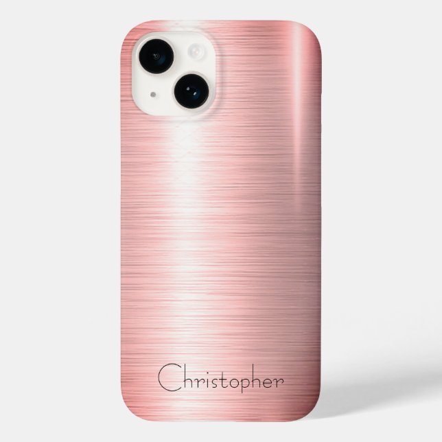 Funda De Case-Mate Para iPhone Iphone de impresión de acero inoxidable de bronce  (Reverso )