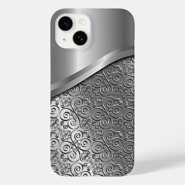 Funda De Case-Mate Para iPhone Iphone de impresión de acero inoxidable titanio pl (Reverso )