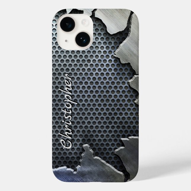 Funda De Case-Mate Para iPhone Iphone de impresión de acero inoxidable titanio pl (Reverso )