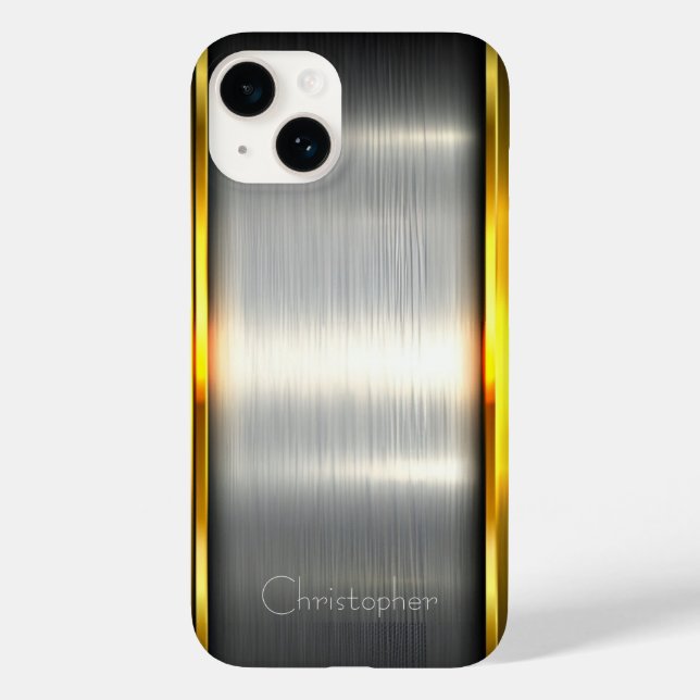 Funda De Case-Mate Para iPhone Iphone de impresión de acero inoxidable titanio pl (Reverso )