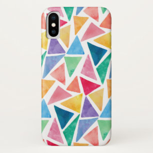 Funda Para iPhone X iPhone de la acuarela del triángulo/caja colorido