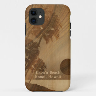 Funda Para iPhone 11 iPhone de madera hawaiano de Koa de la puesta del