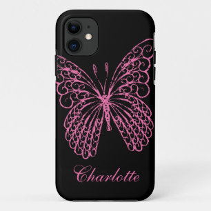 Funda Para iPhone 11 iPhone de mariposa rosa caliente 5Funda-MateBarely