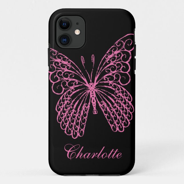 Funda De Case-Mate Para iPhone iPhone de mariposa rosa caliente 5Funda-MateBarely (Reverso)