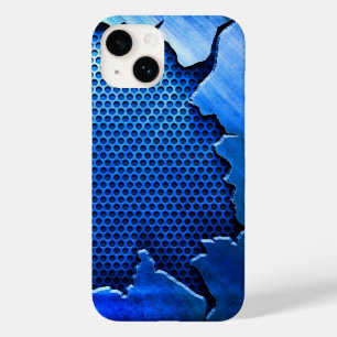 Funda Para iPhone 14 De Case-Mate Iphone de metal radial azul pulido de titanio 15