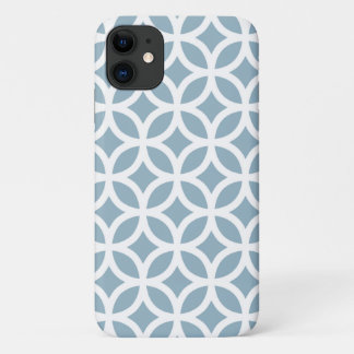 iPhone de patrón geométrico azul, Plus y Pro funda