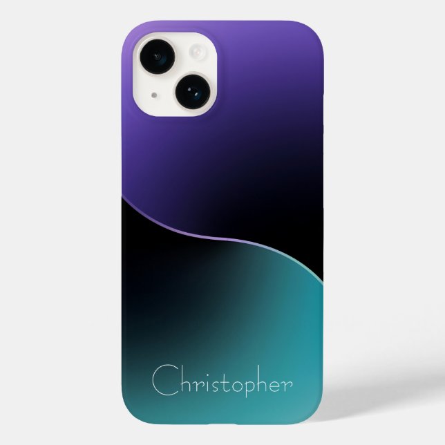 Funda De Case-Mate Para iPhone Iphone de textura radial azul personalizado 15 (Reverso )