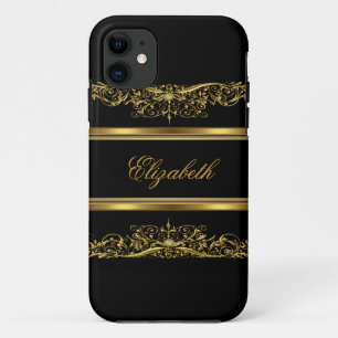 title_seo2 iPhone Elegante Clásico Floral Dorado