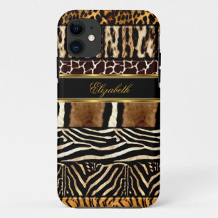 title_seo2 iPhone Elegante Dorado Estampado Animal Mixto