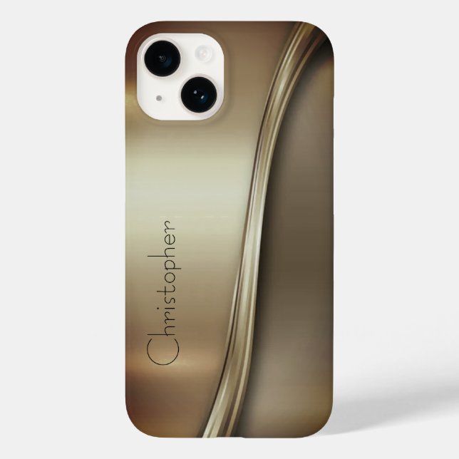 Funda De Case-Mate Para iPhone Iphone metálico radial de bronce pulido de titanio (Reverso )