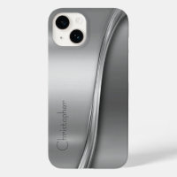 Iphone metálico radial de plata pulida de titanio 