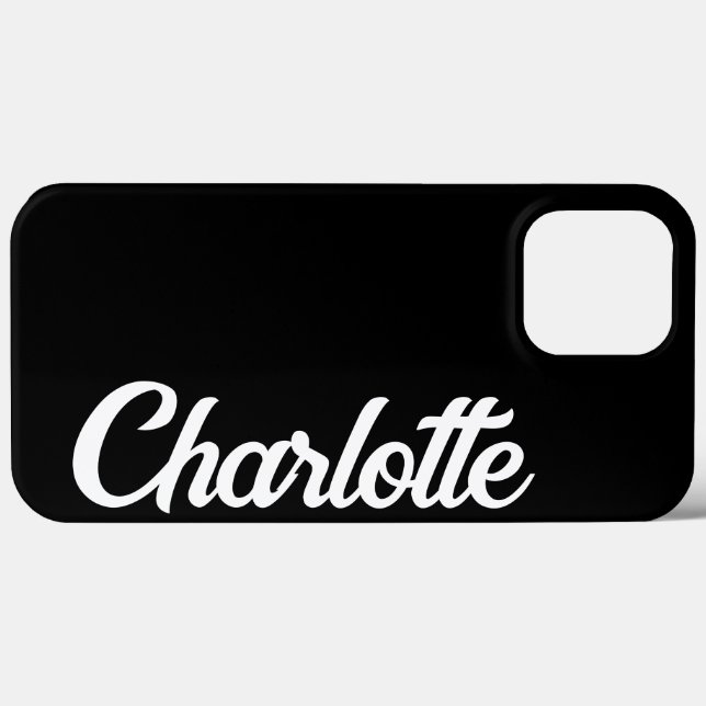 Funda De Case-Mate Para iPhone iPhone negro elegante clásico personalizado con mo (Reverso  (Horizontal))
