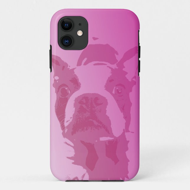 Funda De Case-Mate Para iPhone iPhone rosado 5 de Boston Terrier (Reverso)