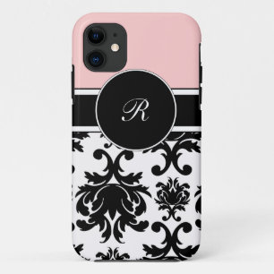 Funda Para iPhone 11 iPhone rosado del monograma 5 casos fijados