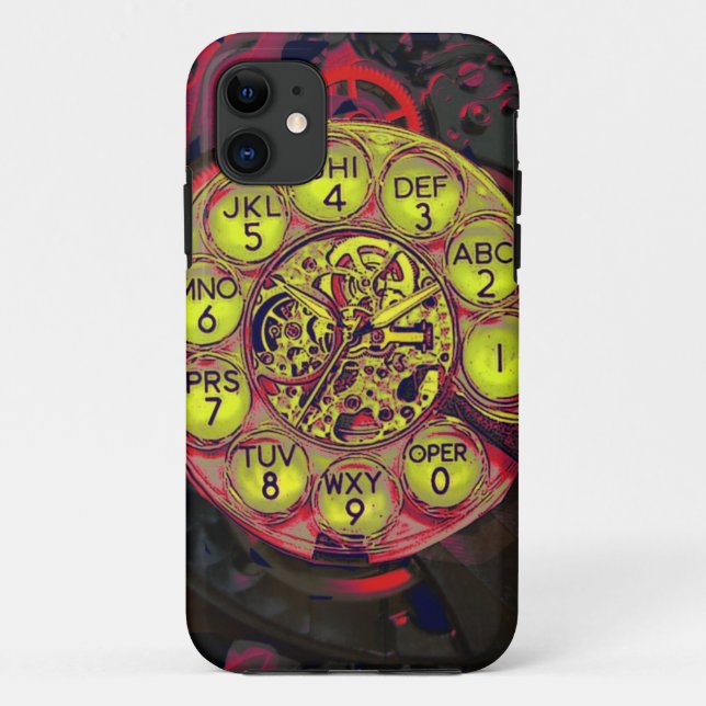 Funda De Case-Mate Para iPhone iphone rotatorio del estilo del steampunk (Reverso)