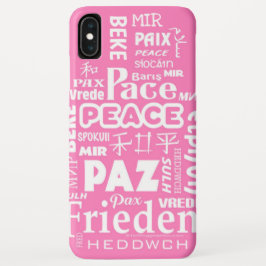 Funda Para iPhone XS Max iPhone XS Max duro. Múltiples idiomas de paz rosa